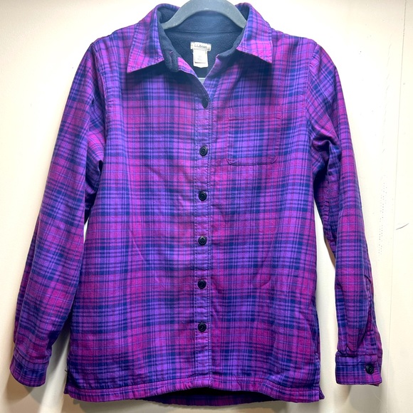 L.L.Bean Fleece Lined Flannel Shirt - Picture 1 of 5